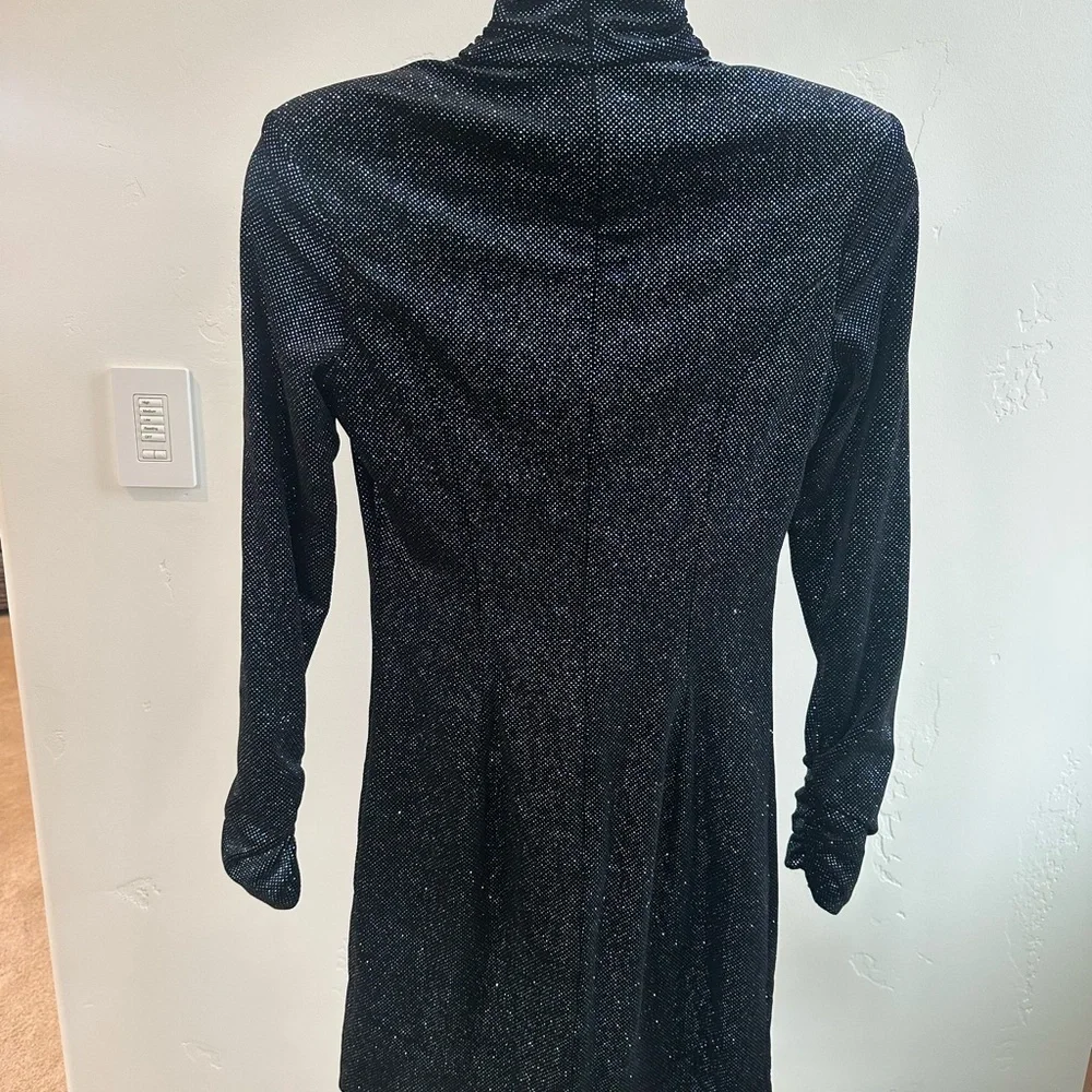 Jovani Sparkling Black Long Sleeve Dress - Picture 7 of 8